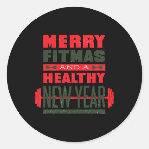 Adesivo Feliz Fitmas E Feliz Ano Novo Fitness Natal Divert