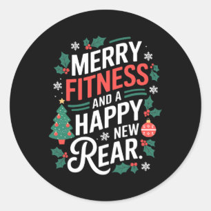 Adesivo Feliz Fitness E Um Feliz Ano Novo Fitmas Natal