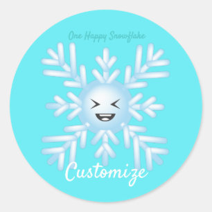 Adesivo Feliz Floco de Neve Emoticon Thunder_Cove 