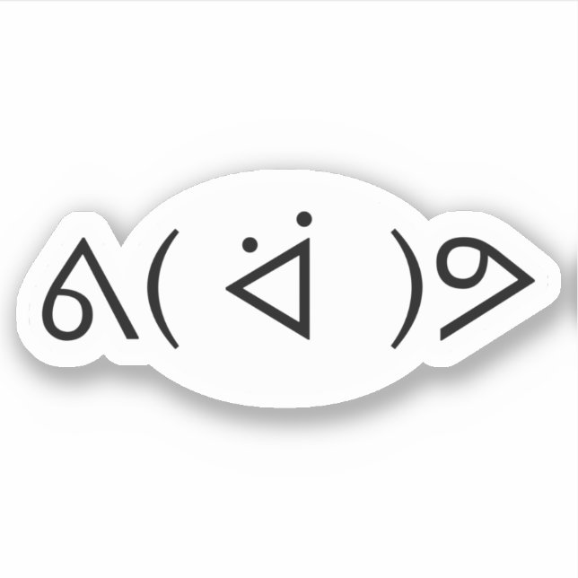 Adesivo Feliz Gary ᕕ( ᐛ )ᕗ Memória Emoticon Emoji Texto Ru (Frente)