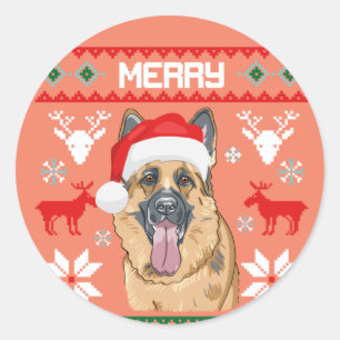 Adesivo Feliz german shepherd Woofmas Sweet Natal