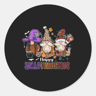 Adesivo Feliz Hallothankmas Gnomis Halloween Ação de Graça
