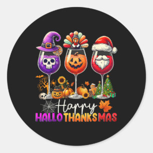 Adesivo Feliz Hallothanksmas Dia das Bruxas Ação de Graças