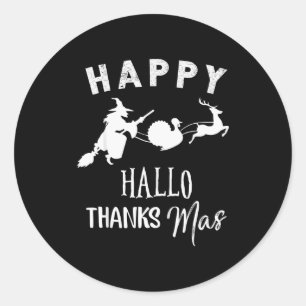 Adesivo Feliz Hallothanksmas Dia das Bruxas Dia de Ação de