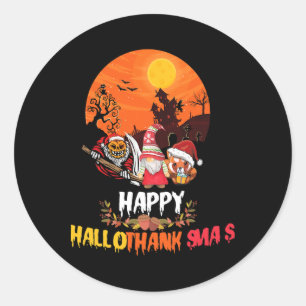 Adesivo Feliz Hallothanksmas Divertido Halloween Dia de Aç