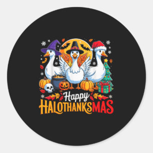 Adesivo Feliz Hallothanksmas Engraçado Amantes de os anima