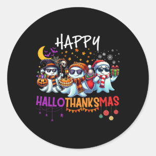 Adesivo Feliz Hallothanksmas Fantasma Dia das Bruxas Ação