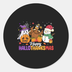 Adesivo Feliz Hallothanksmas Fantasma Fofo Dia das Bruxas