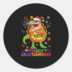 Adesivo Feliz Hallothanksmas T Rex Dia das Bruxas Ação de 