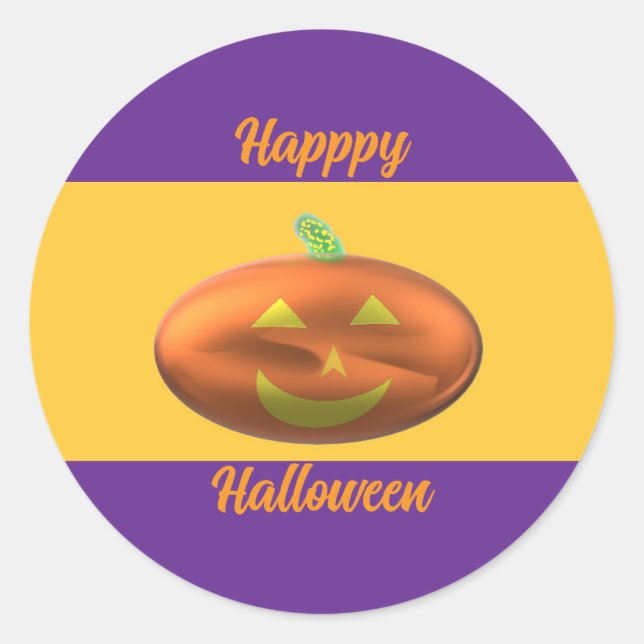 Adesivo Feliz Halloween Abóbora  (Frente)