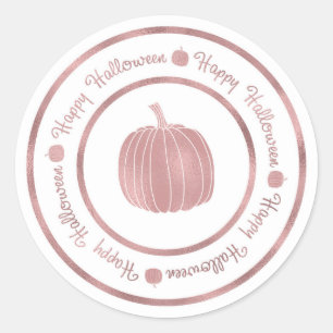 Adesivo Feliz Halloween & Abóbora Rose Gold Glam Moda