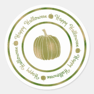 Adesivo Feliz Halloween & Abóbora Verde Brilho Glam Modern