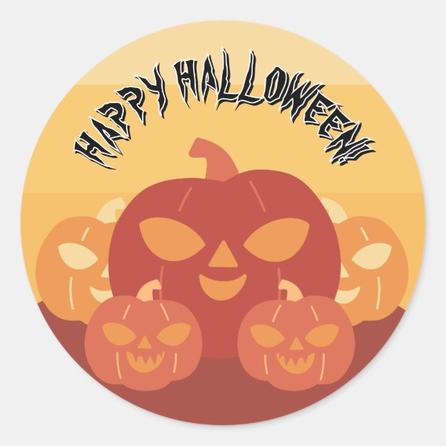 Adesivo Feliz Halloween! Abóboras (Frente)