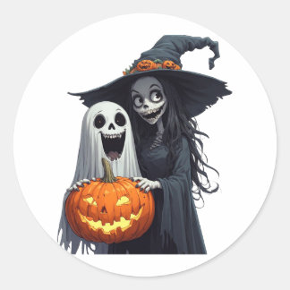 Adesivo Feliz Halloween Bruxa Fantasma Abóbora 🪄