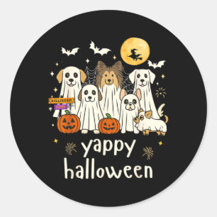 Adesivo Feliz Halloween Cachorros Engraçados Fantasmas Hal