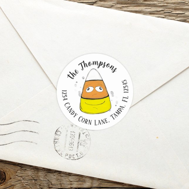 Adesivo Feliz Halloween Candy Corn Cute Whimsic (Criador carregado)