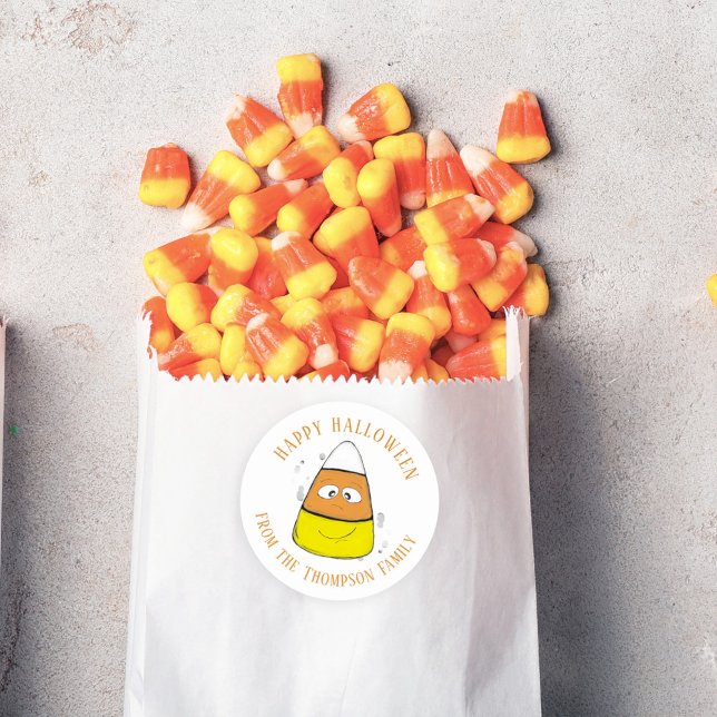 Adesivo Feliz Halloween Candy Corn Fofo Caprichoso  (Criador carregado)