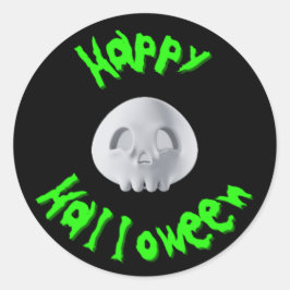 Adesivo Feliz Halloween - crânio 3D