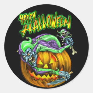 Adesivo Feliz Halloween Creepy JesterKin Sticker