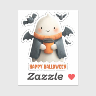 Adesivo Feliz Halloween - Cute Ghost Design