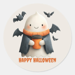 Adesivo Feliz Halloween - Cute Ghost Design
