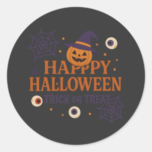 Adesivo Feliz Halloween Dia das Bruxas Abóbora Doces ou Tr