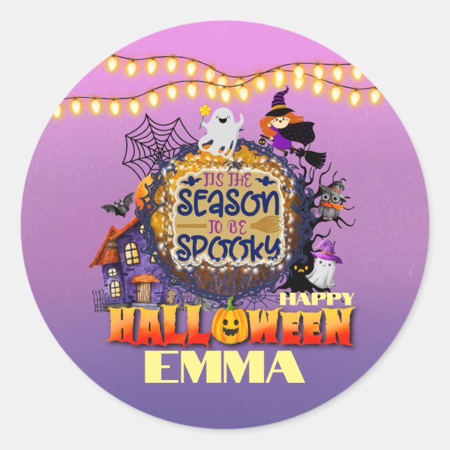 Adesivo Feliz Halloween É a Celebração da Temporada Assust (Frente)