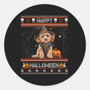 Adesivo Feliz Halloween Feia Poodle Howl-o-ween Pumpkin Do