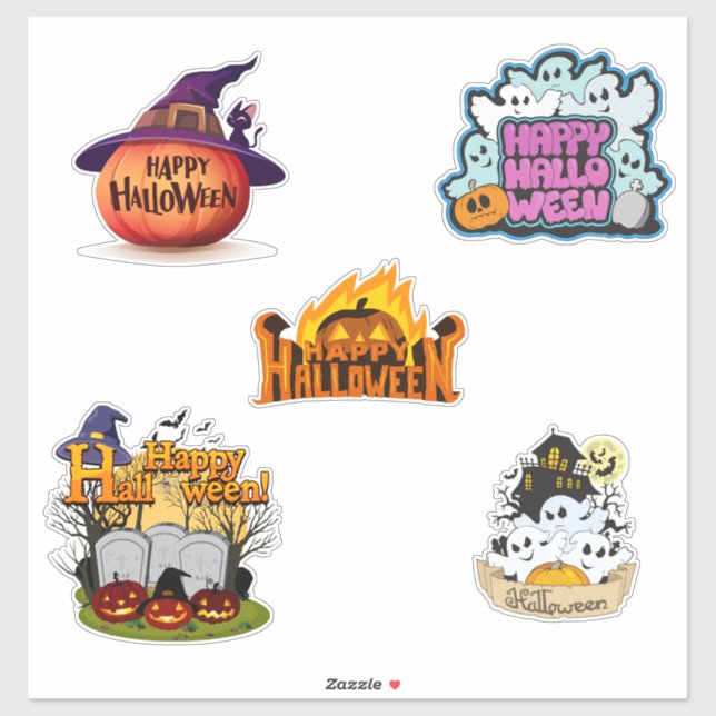 Adesivo Feliz Halloween Fofo  (Folha)