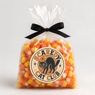 Adesivo Feliz Halloween Gato Preto Vintage Retro