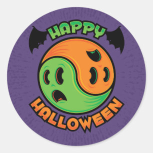 Adesivo Feliz Halloween Ghost Yin-Yang