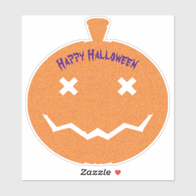 Adesivo Feliz Halloween Glitter Pumpkin (Folha)