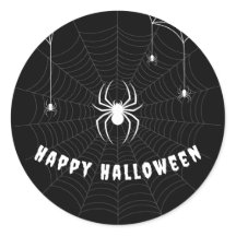 Feliz Halloween Gothy Scary Black Spider Web