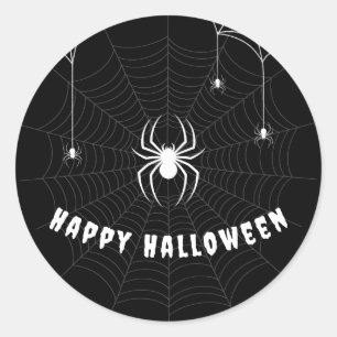 Adesivo Feliz Halloween Gothy Scary Black Spider Web