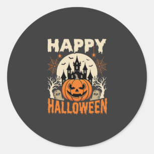 Adesivo Feliz Halloween Jack O Lantern Castelo Assombrado