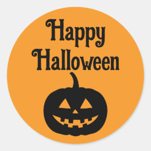Adesivo Feliz Halloween Jack o Lanterna Face