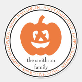 Adesivo Feliz Halloween Jack-O-Lanterna (Preto/Laranja)