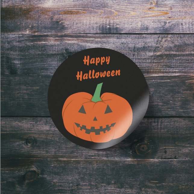 Adesivo Feliz Halloween Jack O Lanterna Pumpkin Sticker (Happy Halloween Jack O Lantern Pumpkin Sticker)