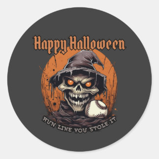 Adesivo Feliz Halloween, jogador de beisebol
