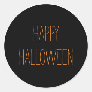 Adesivo Feliz Halloween - laranja preto assustador manuscr