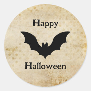 Adesivo Feliz Halloween Morcego Vintage Assustador