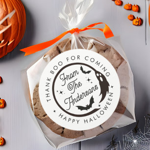 Adesivo Feliz Halloween Obrigado Fantasma Favorito do Part