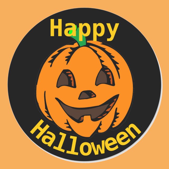 Adesivo Feliz Halloween Rindo de Pumpkin 20 Stickers (Criador carregado)
