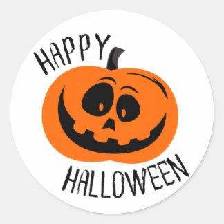 Adesivo Feliz Halloween Rosto de Abóbora Louco