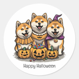 Adesivo Feliz Halloween Shiba Inu Dogs