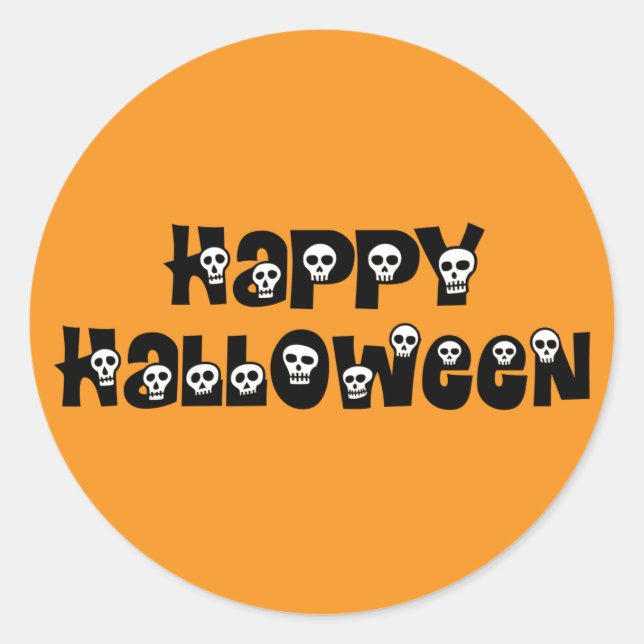 Adesivo Feliz Halloween Skulls Sticker (Frente)