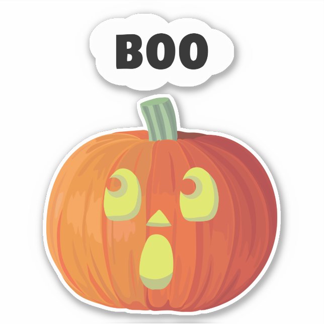 Adesivo Feliz Halloween Sorrindo Pumpkin Sticker (Frente)