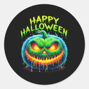 Adesivo Feliz Halloween Spooky Jack O Lanterna Pumpkin Tre