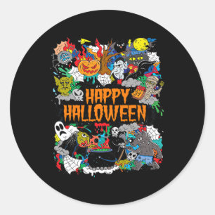 Adesivo Feliz Halloween Spooky Retro
