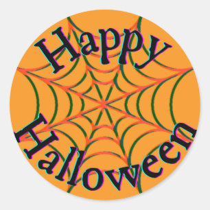 Adesivo Feliz Halloween Teia de Aranha